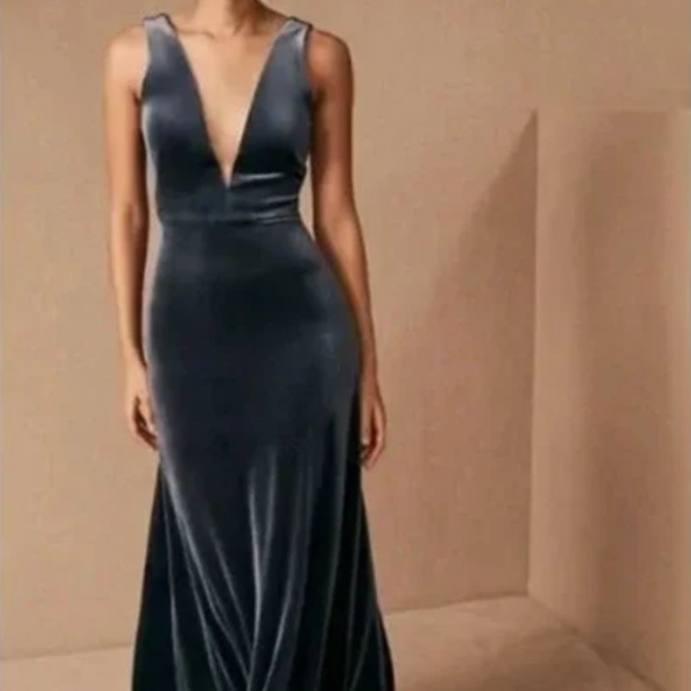BHLDN Jenny Yoo Logan Velvet Dress Size 12